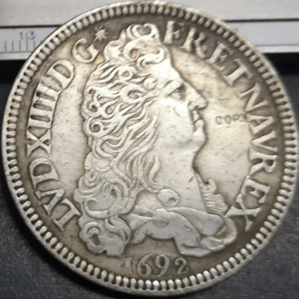 Louis XIV Silver Plated Copy Coin 1690 - Image 3