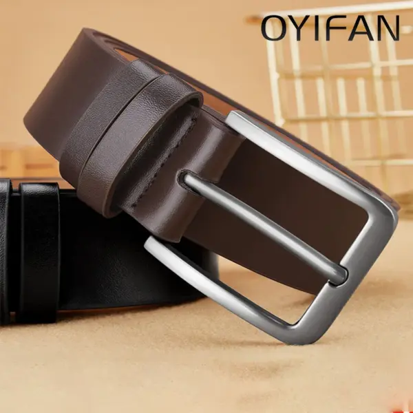 Men's Casual PU Leather Square Buckle Belt - Image 3