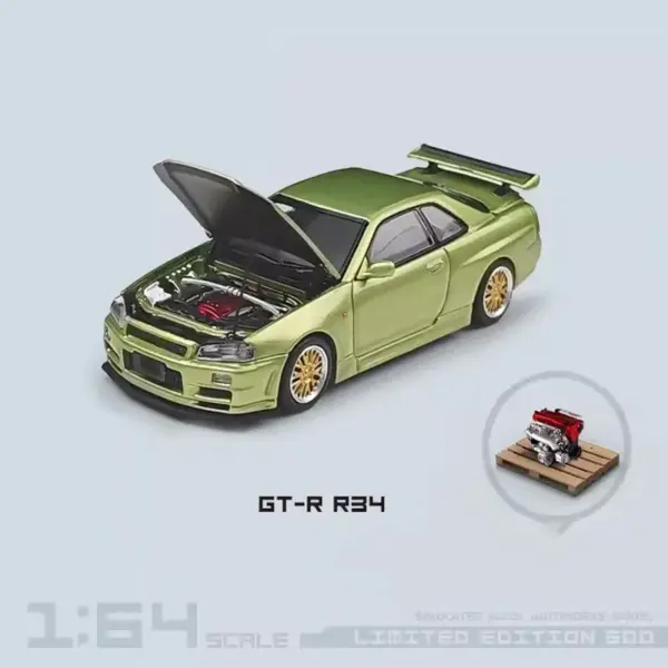 1/64 GTR34 Diecast Alloy Model Car - Image 9