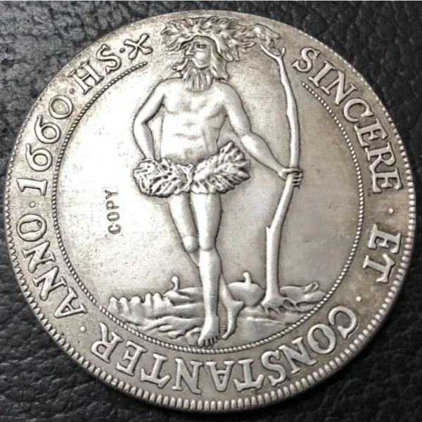 1660 Silver Plated Replica Thaler Coin - Image 3