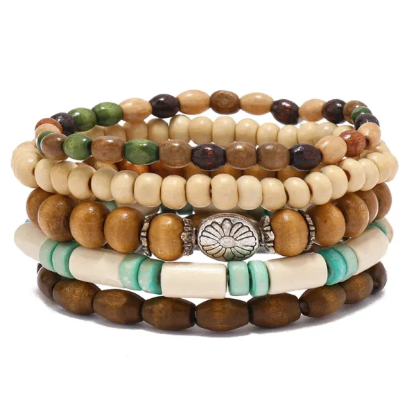 Wood Bead Cactus Charms Bracelet Set - Image 15