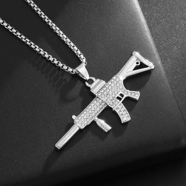 Iced Out Letter Pendant Necklace for Men - Image 42