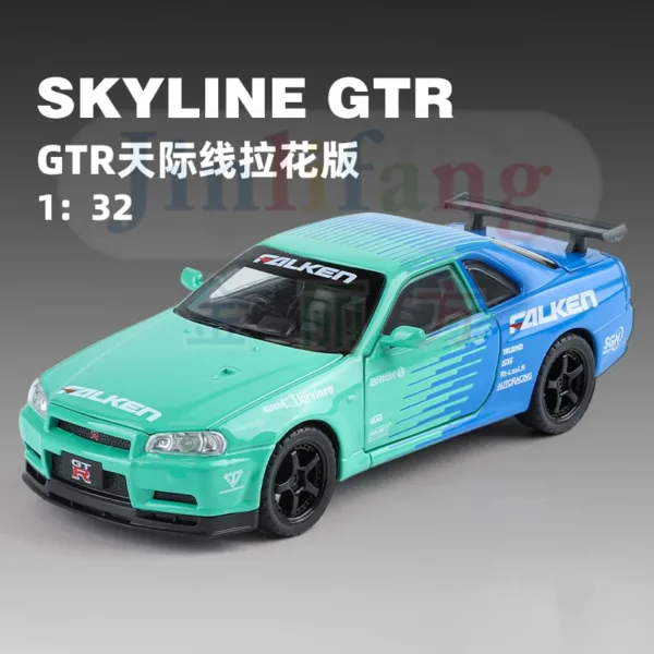 1:32 Alloy Nissan GTR R34 GT-R Model Car - Image 13