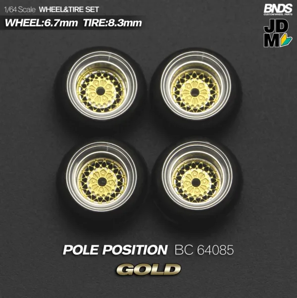 1/64 Scale Alloy Wheel and Tire Set 4pcs - Image 10