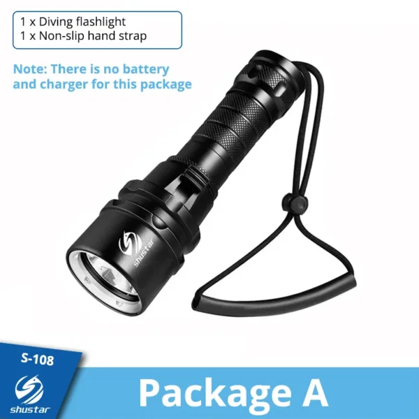 2000 Lumens IP68 Diving Flashlight with Battery - Image 9