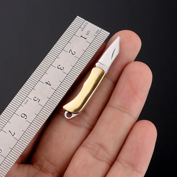 Mini Brass Folding Knife Portable EDC Tool - Image 11