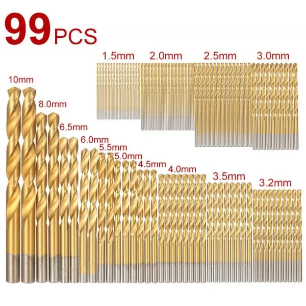 99PCS HSS Twist Drill Bit Set for Metal - Image 8