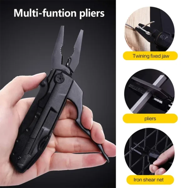 Multifunctional Black Multi-Tool with Screwdriver Set - Image 6