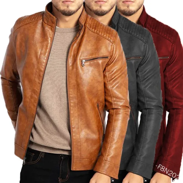 Men's Casual Punk Style Leather Jacket