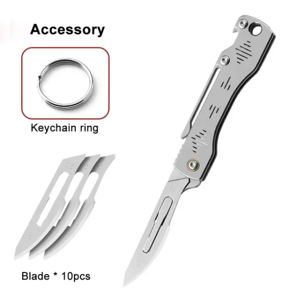 Mini Folding Stainless Steel Utility Knife Set - Image 7