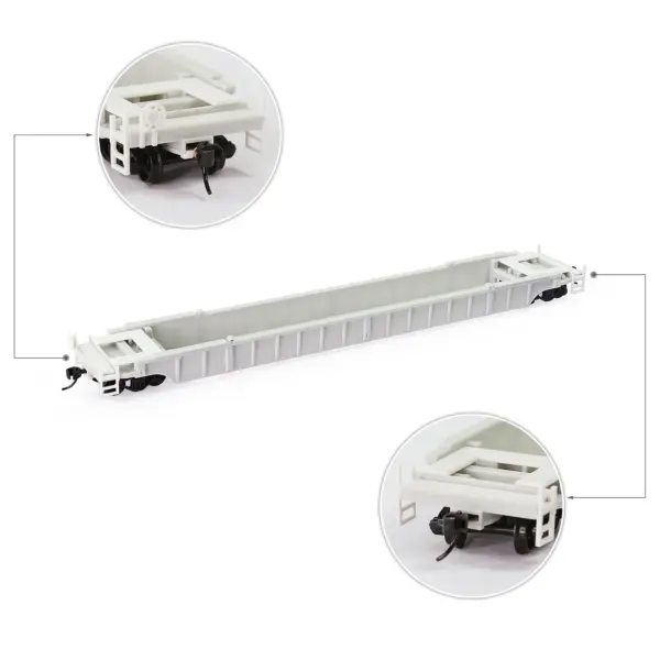 HO Scale 1:87 Blank 53' Well Car Model Kit - Image 4