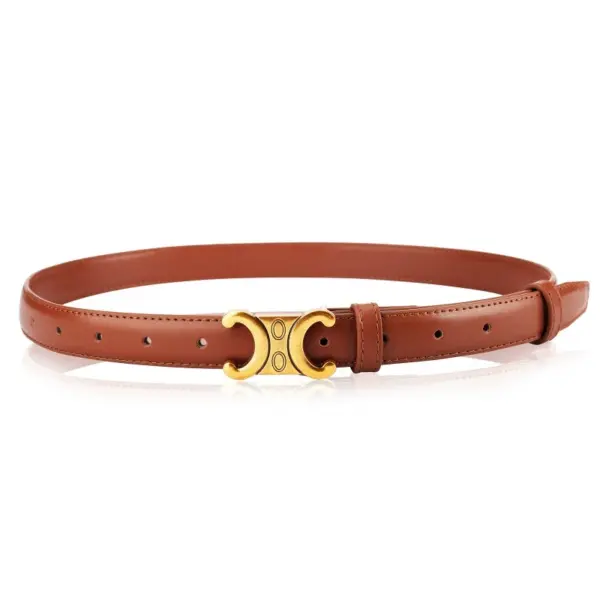 Fashion Women's Genuine Leather Belt with Gold Buckle - Image 4