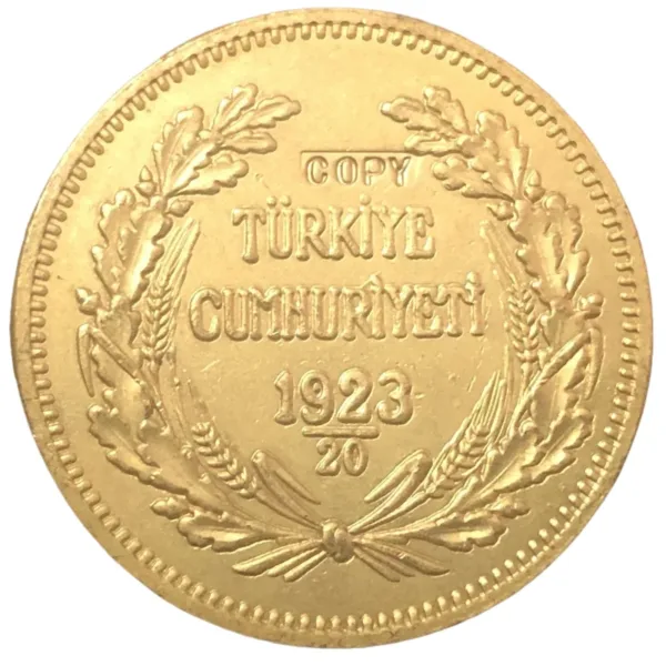 1923 Turkey 250 Kurus Replica Gold Coin