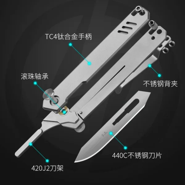 TC4 Titanium Alloy Folding Scalpel Knife - Image 4