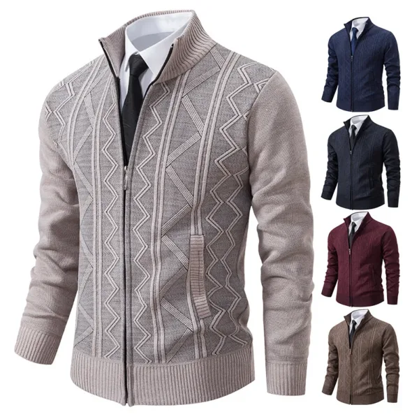 Men's Thick Fleece Cardigan with Pockets