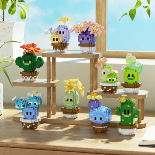 Mini Potted Cactus Building Block Set - Image 2