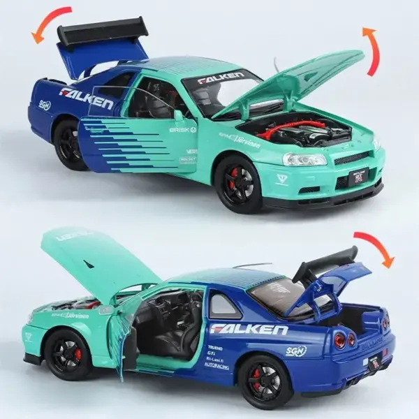 1:24 Nissan Skyline GTR R34 Alloy Model Car - Image 2