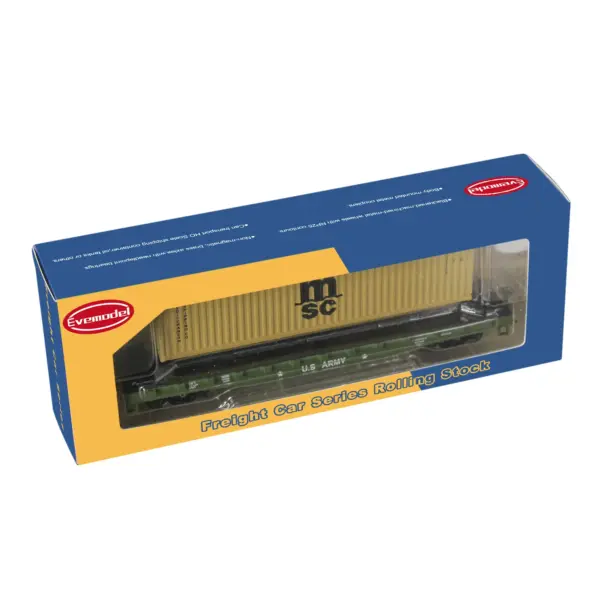 HO Scale 1:87 Flat Car with Shipping Containers - Image 6