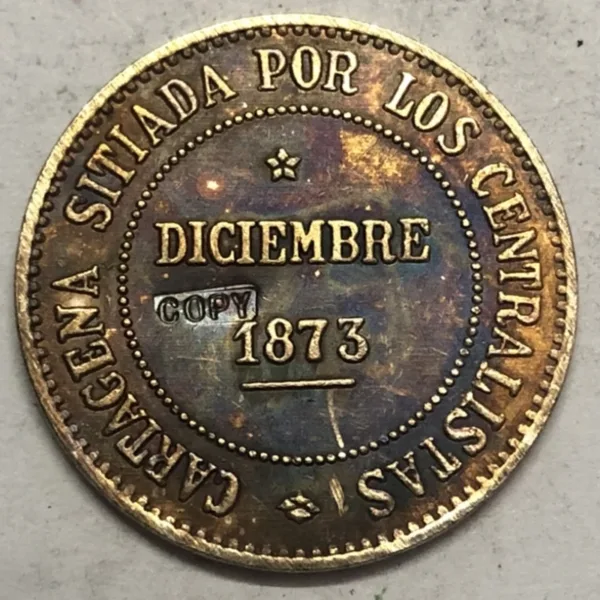 1873 Spanish Cantonal Revolution Copy Coin - Image 3