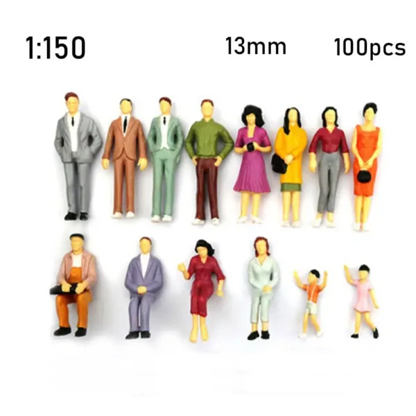 100pcs Painted Model People Figures Set - Image 13