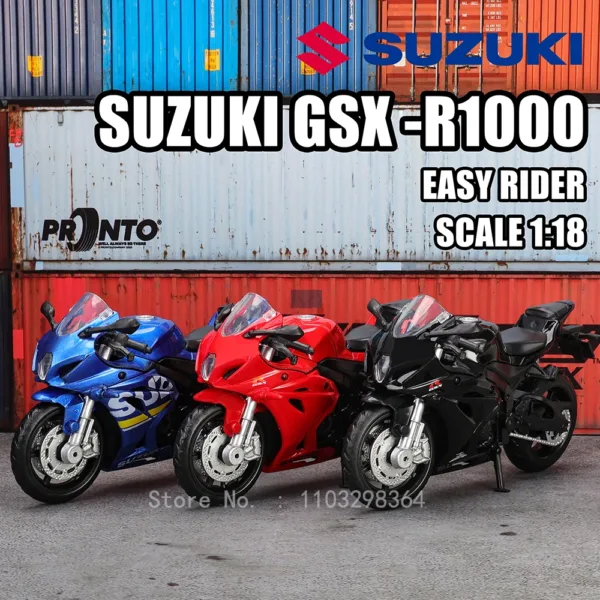 1:18 Suzuki GSX-R1000 Diecast Motorcycle Model - Image 2