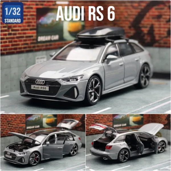 1/32 Audi RS6 Diecast Model Car with Lights - Image 8