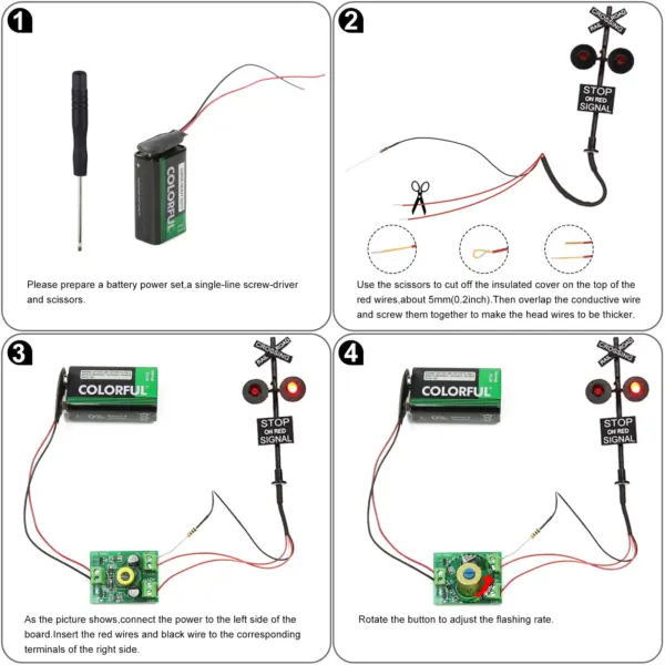 HO Scale 1:87 Railroad Crossing Signal Set - Image 6