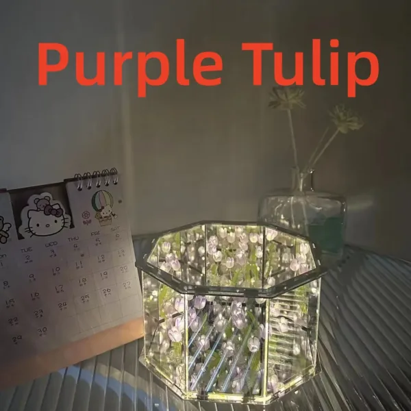 DIY Tulip Mirror Cube LED Night Light - Image 8