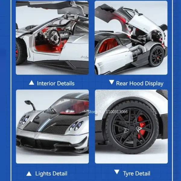 1:24 Pagani Huayra BC Diecast Car Model - Image 5