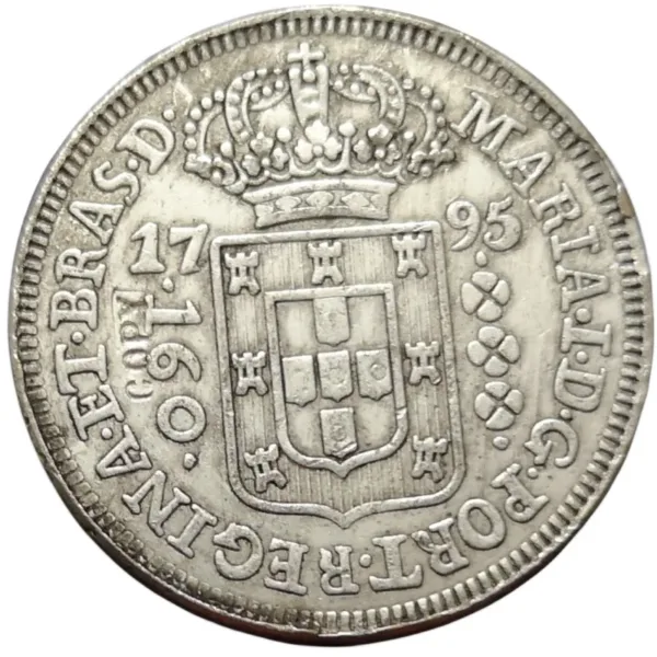 1795 Brazil 160 Reis Silver Plated Coin Replica