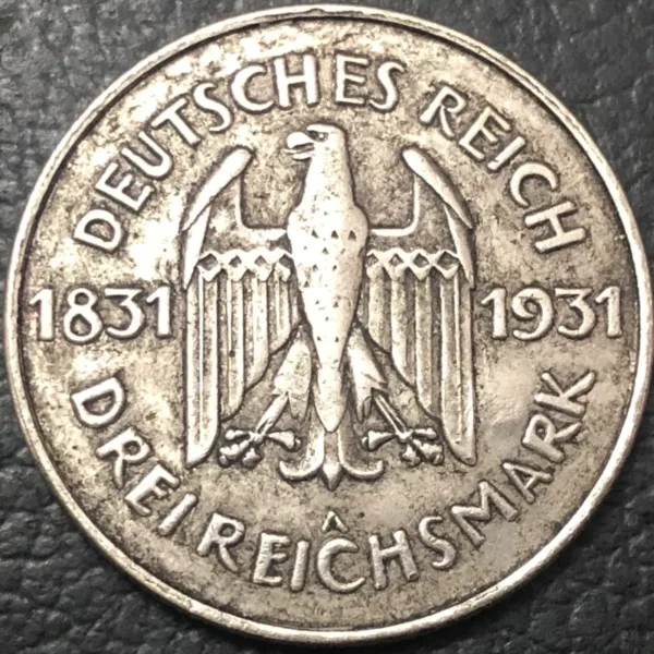 1931 Germany 3 Reichsmark Coin Replica - Image 3