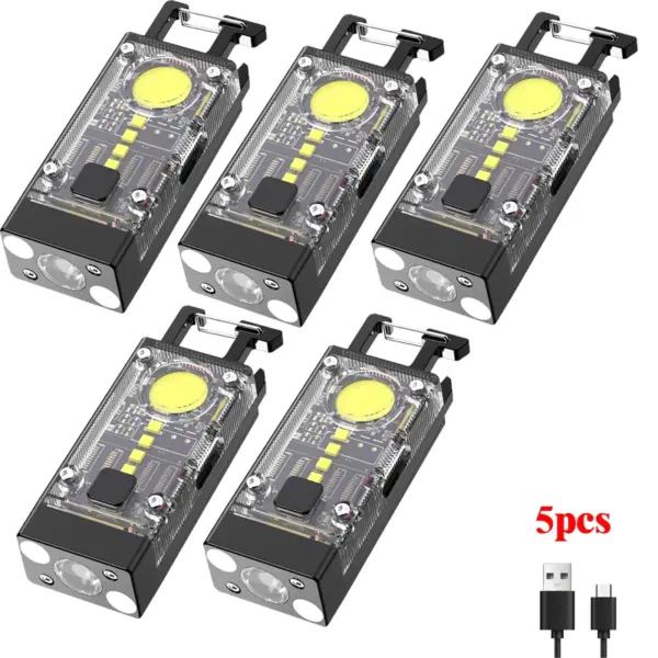 Portable Solar LED Flashlight Keychain Torch - Image 7