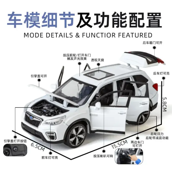 1:30 Scale Subaru Forester Alloy Toy Car - Image 4