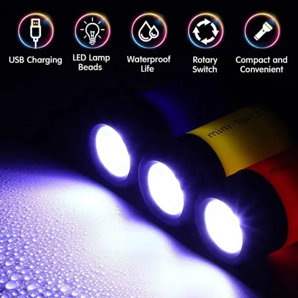 Mini USB Rechargeable Keychain Flashlight - Image 2