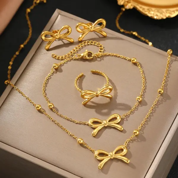 Vintage Stainless Steel Jewelry Set for Women - Image 2