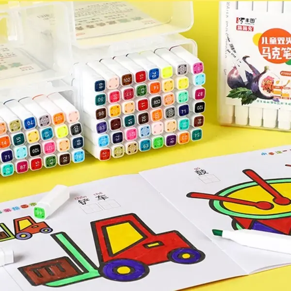 12 or 24 Colors Double-Ended Art Markers Set - Image 3