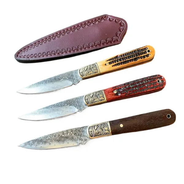 Damascus Steel Outdoor Camping Fixed Blade Knife