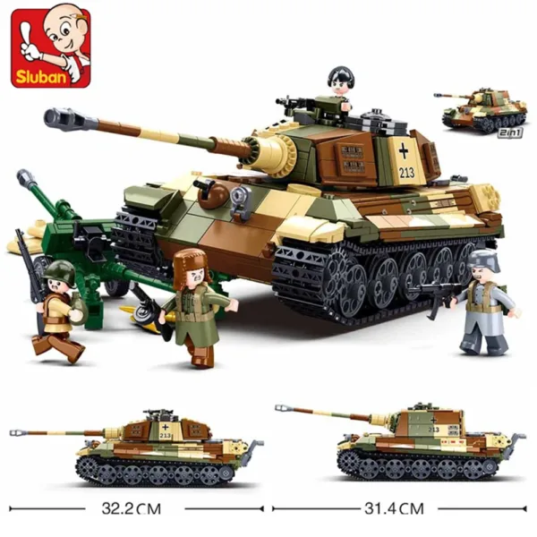 Military Challenger Leopard Tank Building Set 930pcs - Image 13