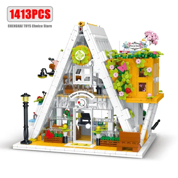 Glass Flower Shop Streetview Building Blocks Set