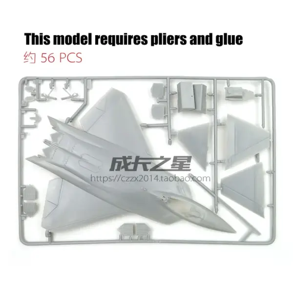 1/72 F-22 Raptor Plastic Model Assembly Kit - Image 2