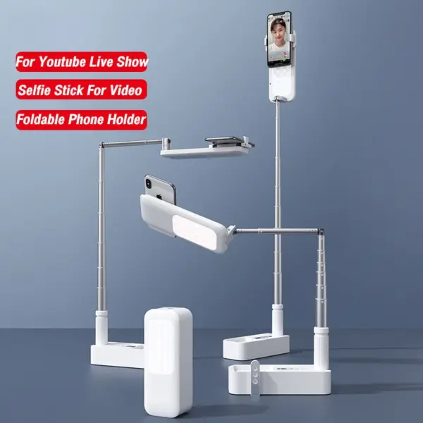 Portable Selfie Stand with LED Light and Remote