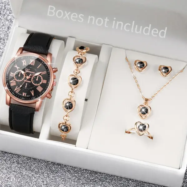 6PCS Women's Quartz Watch Jewelry Set - Image 3