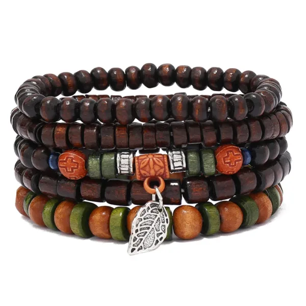 Wood Bead Cactus Charms Bracelet Set - Image 14