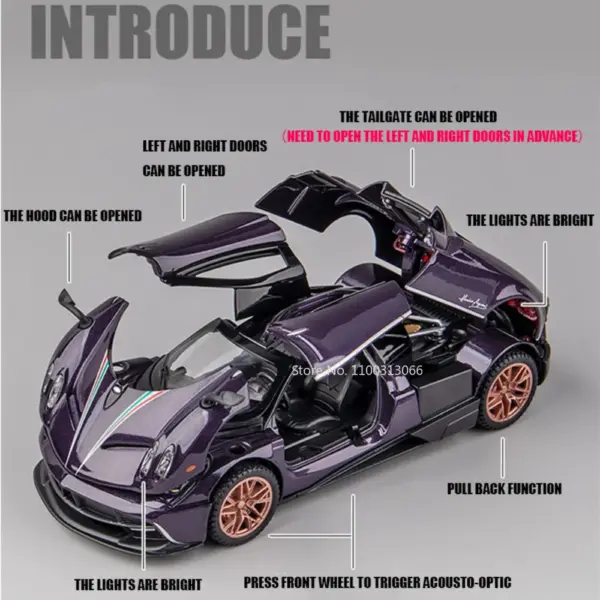 1/32 Pagani Huayra Dinastia Diecast Car Model - Image 2