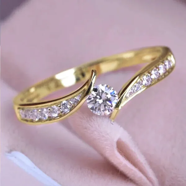 Brilliant Cubic Zirconia Wedding Band Ring - Image 17