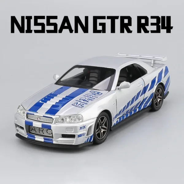 1:32 Alloy Nissan GTR R34 GT-R Model Car - Image 14