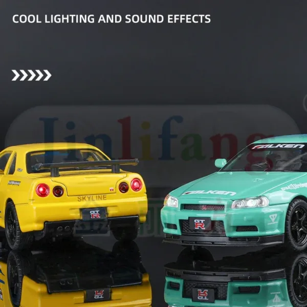 1:32 Nissan Skyline GTR R34 Diecast Model Car - Image 4