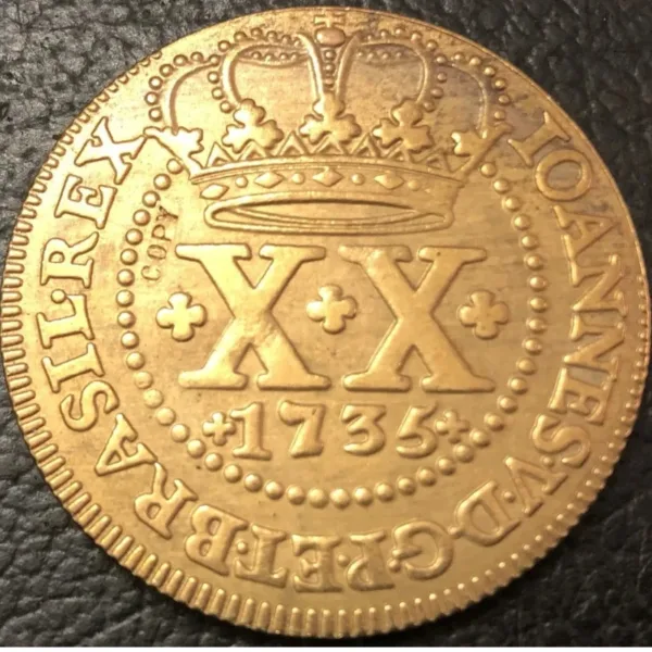 1735 Brazil 20 Reis Replica Coin - Image 3