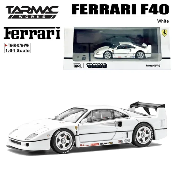 1/64 Ferrari F40 White Diecast Model Car