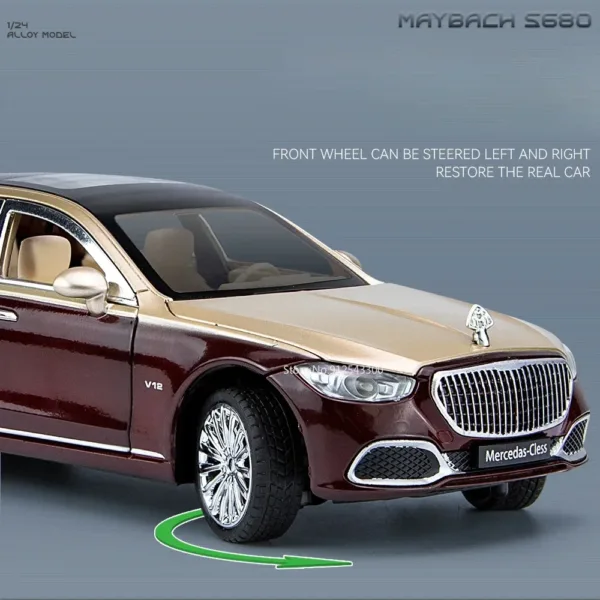 1/24 Maybach S680 Diecast Car Model Toy - Image 4